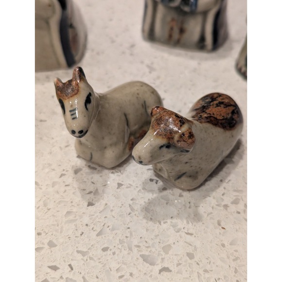 Mexican Tonala Pottery Folk Art Nativity Set Christmas Mexico - Set Of 11 Pieces - Picture 11 of 16